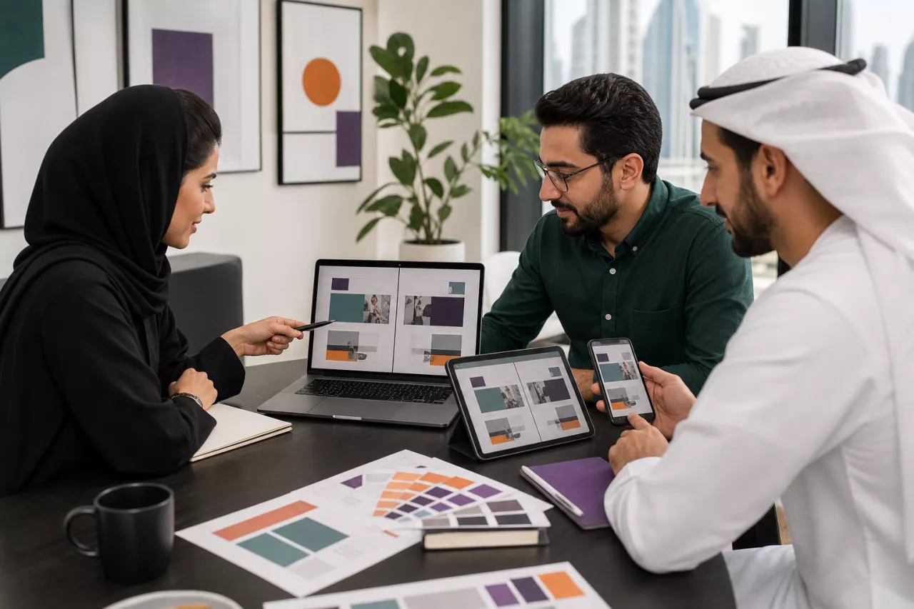Responsive English and Arabic website design review for a UAE business