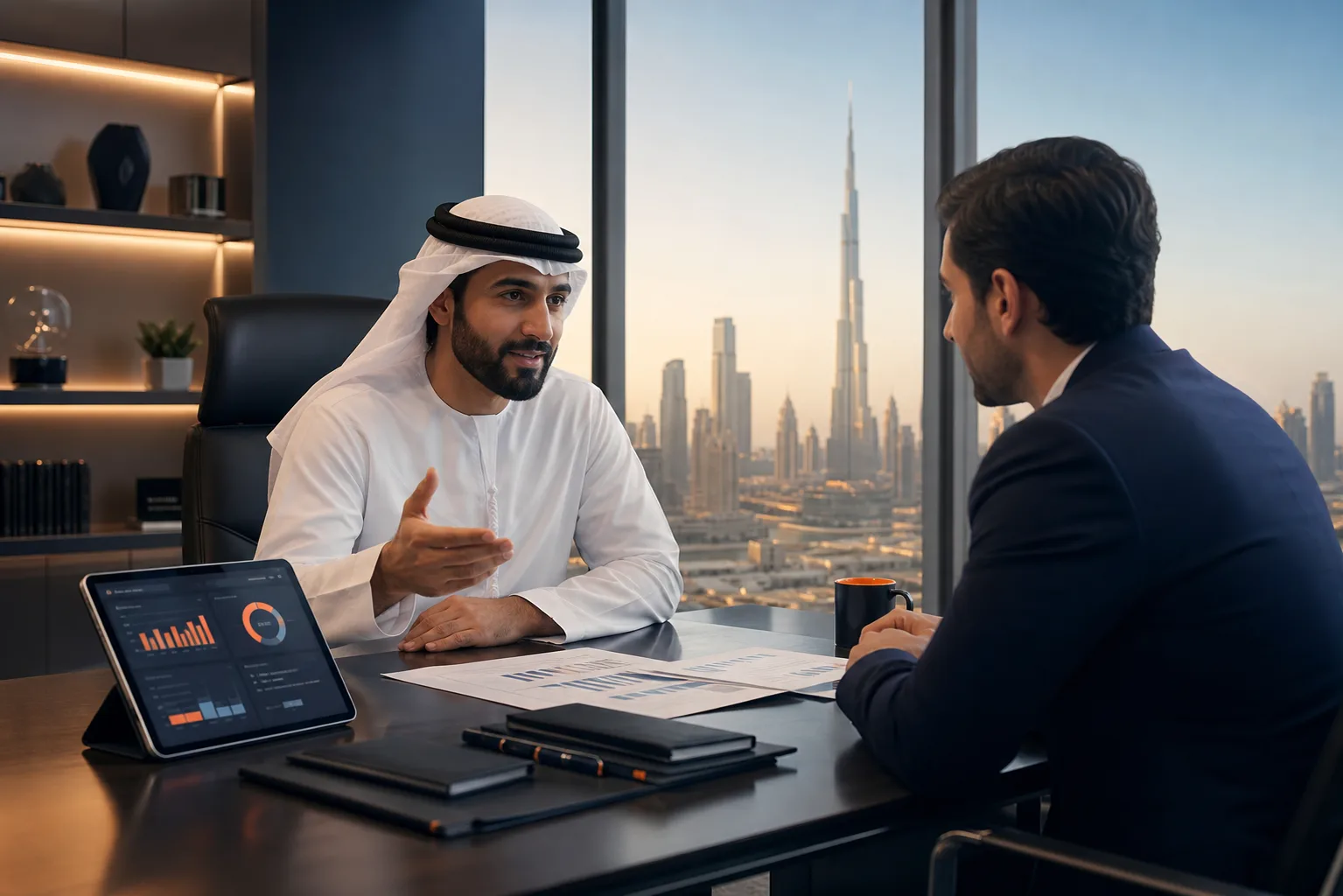 Business setup consultants marketing image for Dubai landing page Digital marketing services for Business setup consultants in Dubai by Zenerom