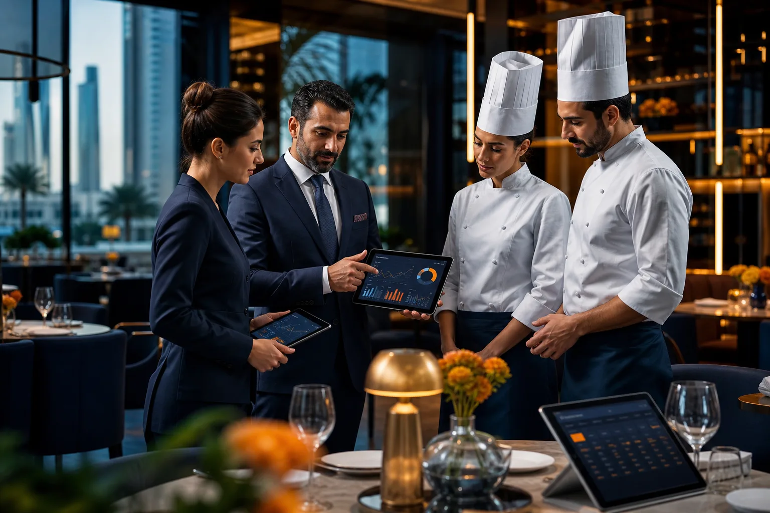 Hospitality and restaurants marketing image for Dubai landing page Digital marketing services for Hospitality and restaurants in Dubai by Zenerom