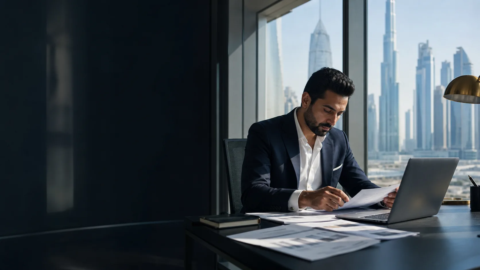 SEO strategist working in a Dubai office