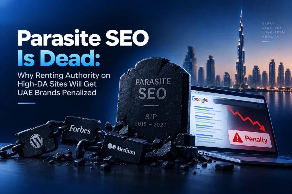 Parasite SEO Is Dead: Why Renting Authority on High-DA Sites Will Get UAE Brands Penalized